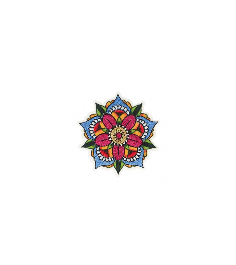 Set mit 3 aufbügelbaren Tattoo-Blumenflicken 5,5 x 5,5 cm