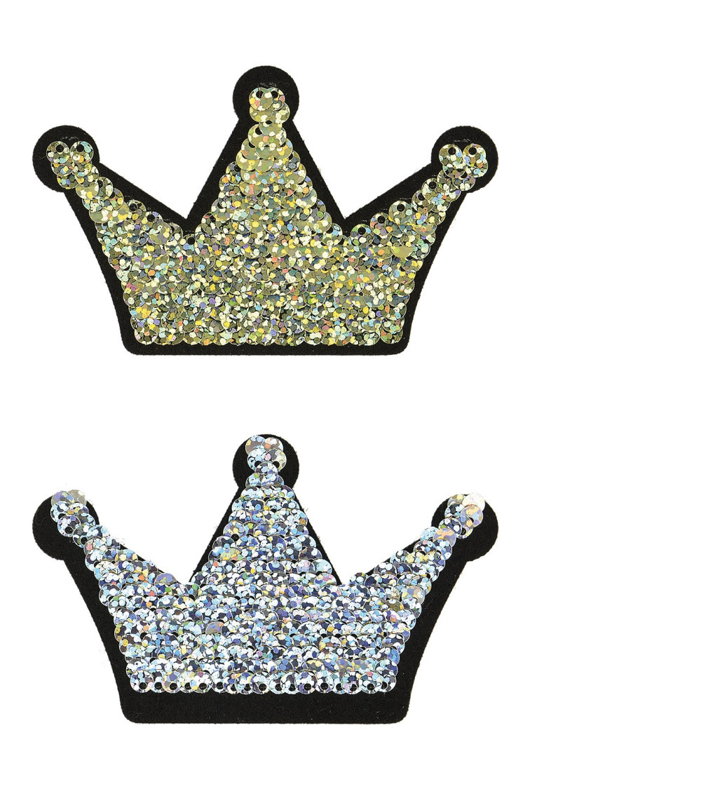 Reversible glitter iron-on patch 8x5cm