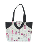 Sac couture/tricot 35cmx11cmx38cm couture gris et rose