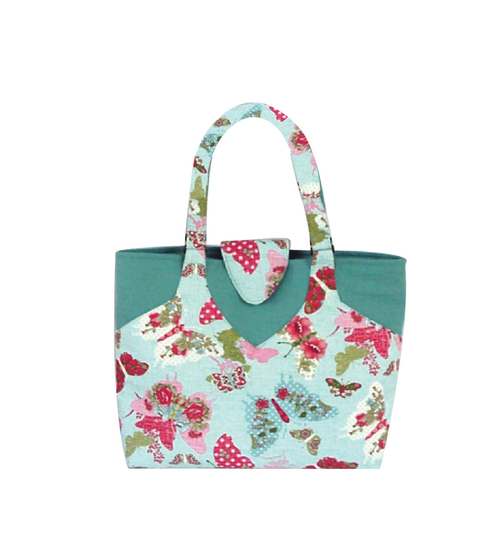 Näh-/Stricktasche 35cmx11cmx38cm blau geblümt