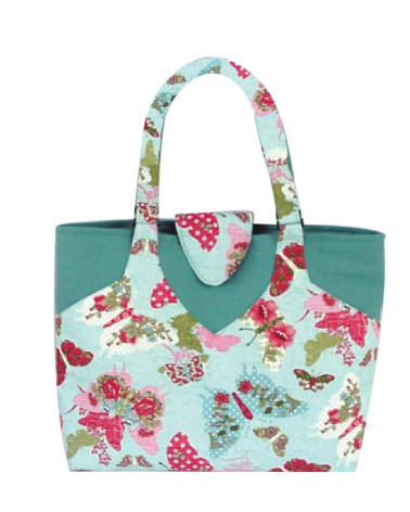 Näh-/Stricktasche 35cmx11cmx38cm blau geblümt