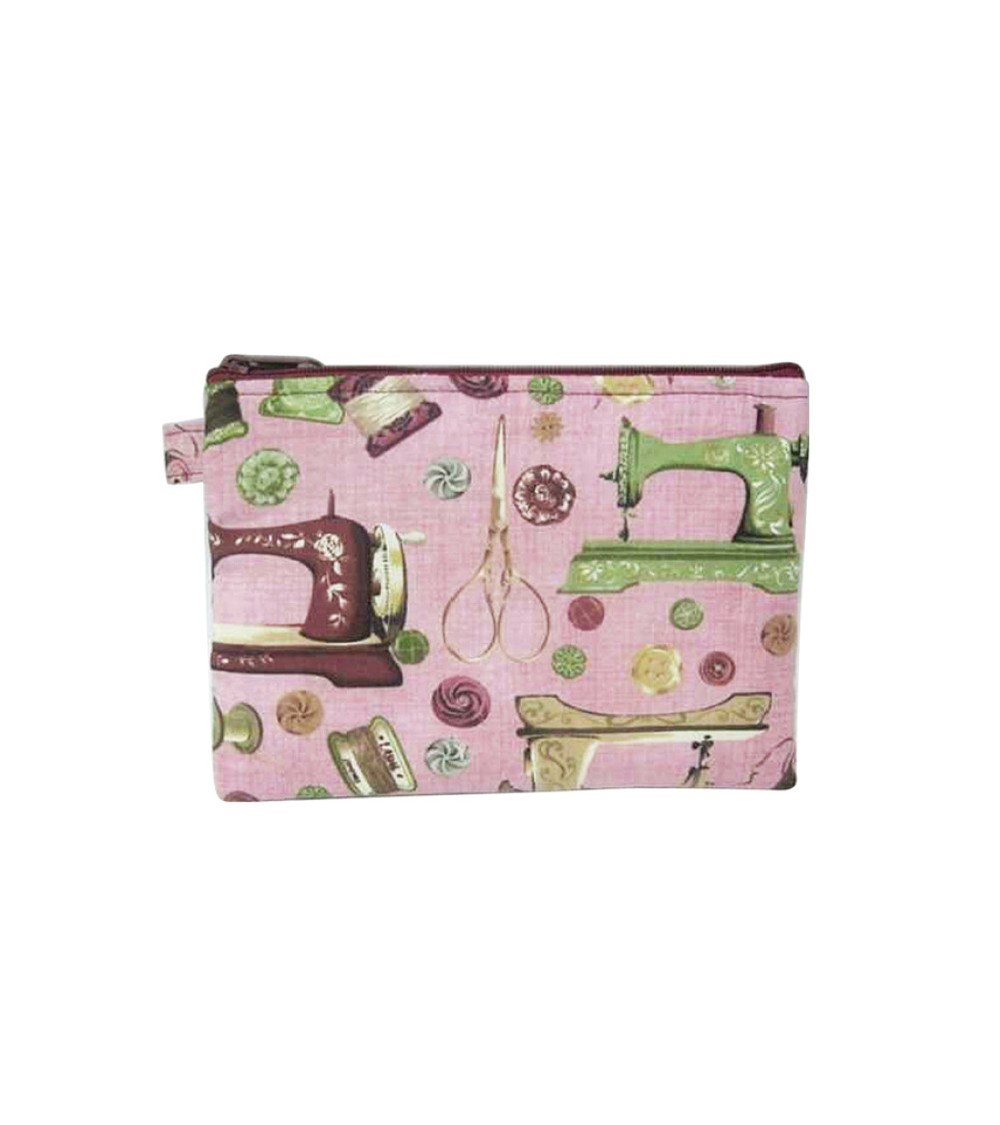 Custodia per il trucco 16 cm x 21 cm con cuciture rosa