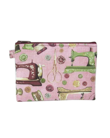 Custodia per il trucco 16 cm x 21 cm con cuciture rosa