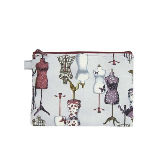 Pochette maquillage 16cmx21cm mannequins gris