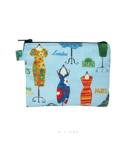 Makeup pouch 16cmx21cm blue mannequins