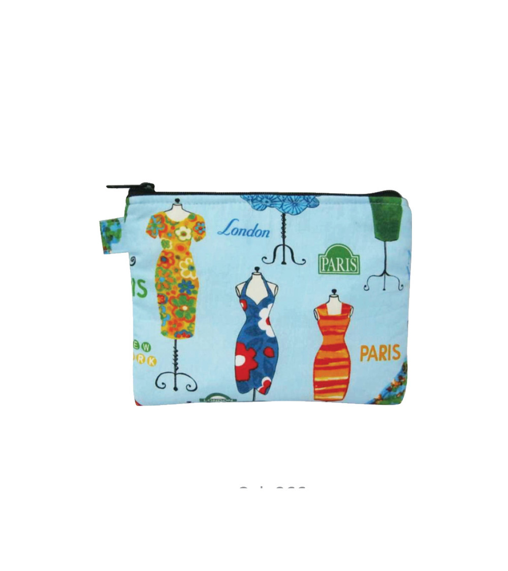 Pochette maquillage 16cmx21cm mannequins bleus