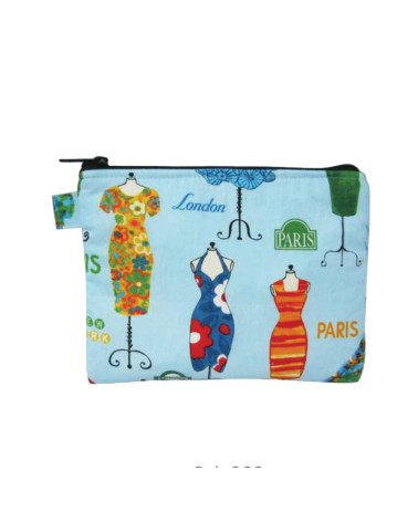 Makeup pouch 16cmx21cm blue mannequins