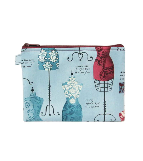Makeup pouch 16cmx21cm blue mannequins