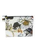 Pochette maquillage 16cmx21cm fleuri gris