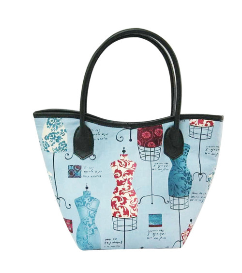 Sac couture 31cmx22cmx11cmx18cm mannequins bleus