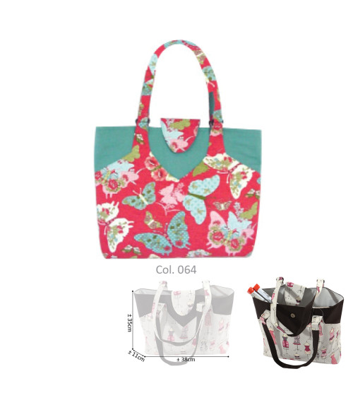 Borsa da cucito/lavoro a maglia 35 cm x 11 cm x 38 cm farfalla