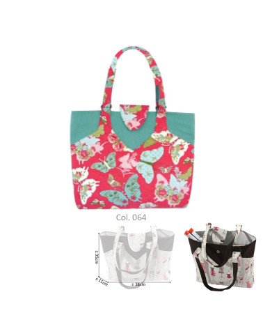 Borsa da cucito/lavoro a maglia 35 cm x 11 cm x 38 cm farfalla