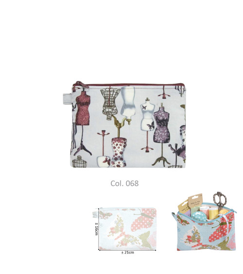 Pochette maquillage 16cmx21cm mannequins gris