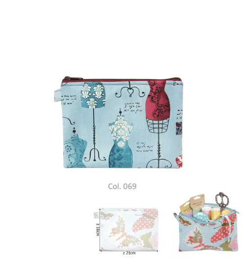 Make-up-Beutel 16cmx21cm blaue Schaufensterpuppen
