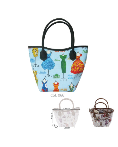 Sac couture 31cmx22cmx11cmx18cm mannequins bleus