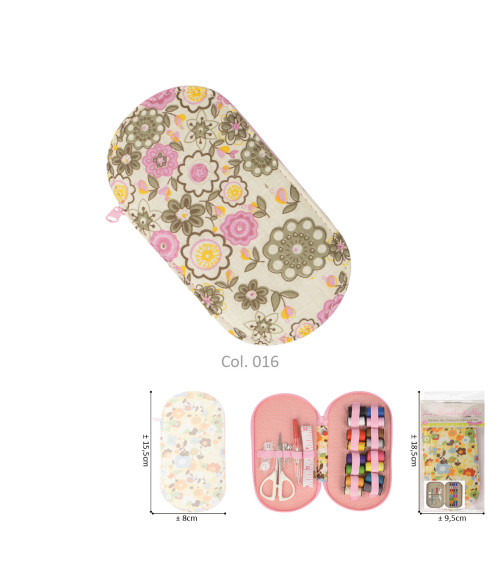 Custodia da cucito 15,5 cm x 8 cm fiori