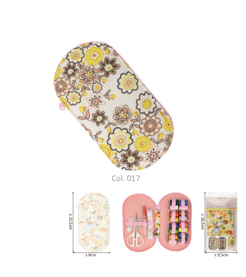 Custodia da cucito 15,5 cm x 8 cm fiori