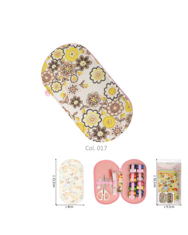 Custodia da cucito 15,5 cm x 8 cm fiori