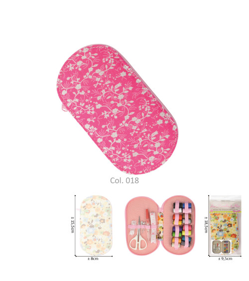 Custodia da cucito 15,5 cm x 8 cm fucsia