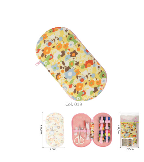 Custodia da cucito 15,5 cm x 8 cm fiori