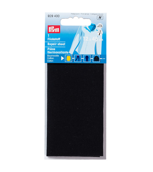 PRYM Pièce thermocollante coton 12x45 cm noir