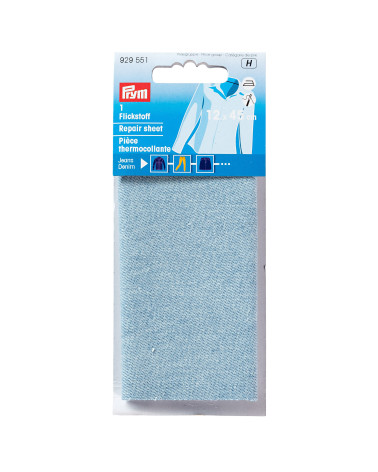 PRYM Parche termoadhesivo de algodón 12x45 cm azul claro