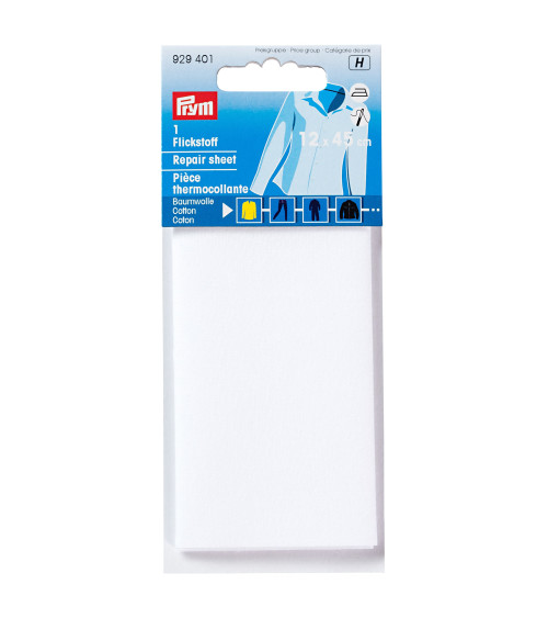 PRYM Pièce thermocollante coton 12x45 cm blanc