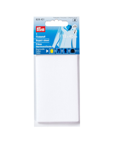 PRYM Pièce thermocollante coton 12x45 cm blanc