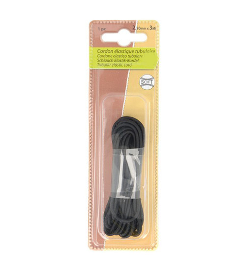 Tubular elastic cord 2.5mm black