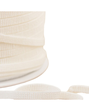 Spule 250 Meter, flach, weiß, elastisch, 6 mm, hergestellt in Frankreich, ohne Latex (latexfrei), hypoallergen, Öko-Tex