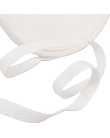 50 m Spule aus weißem Polyester-Twill, 11 mm