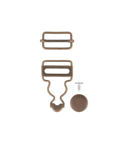 2 overall buckles 25mm bronze color