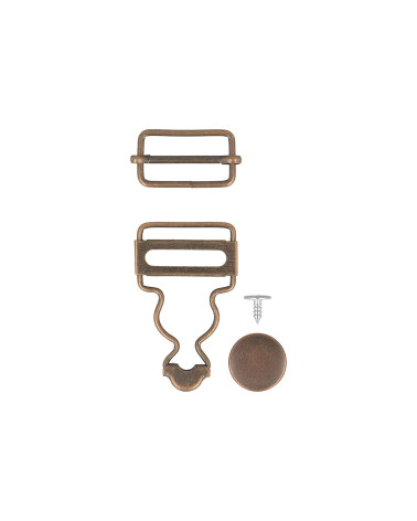 2 boucles salopette 25mm couleur bronze