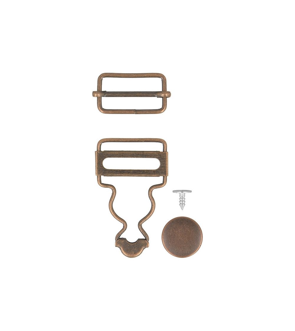 2 overall buckles 25mm bronze color