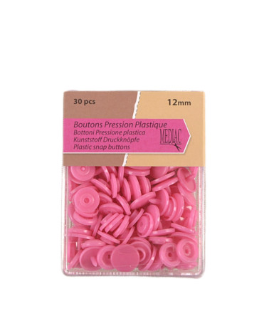 Lot de 30 boutons  pression 100% plastique Corail