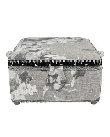 Piccola scatola da cucito quadrata L20xH11cm fiori ad acquerello