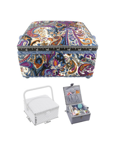 Small square sewing box L20xH11cm Color of Spain
