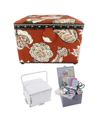 Small square sewing box L26xH19cm Autumn color