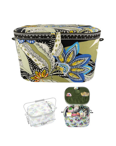 Oval sewing box 21x31x18cm Africa trip