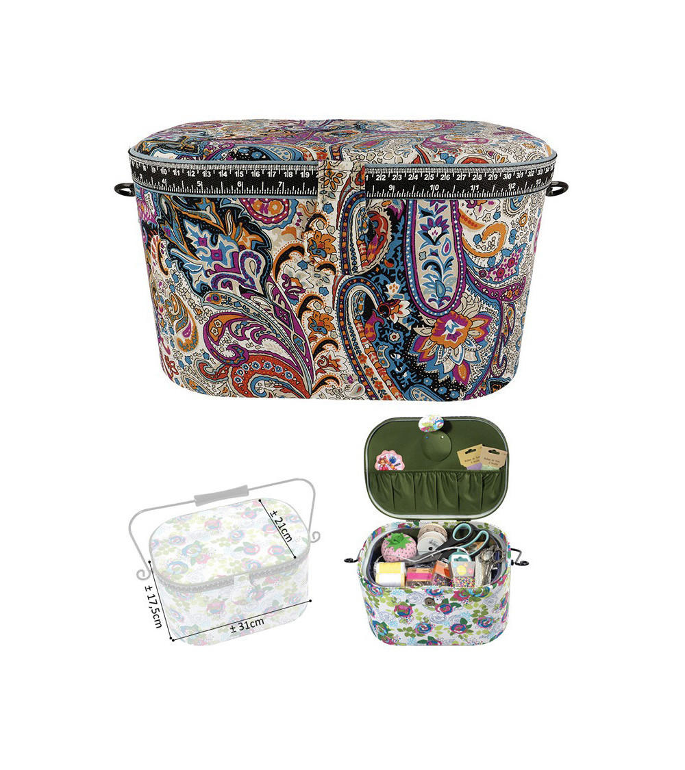 Oval sewing box 21x31x18cm Color of Spain
