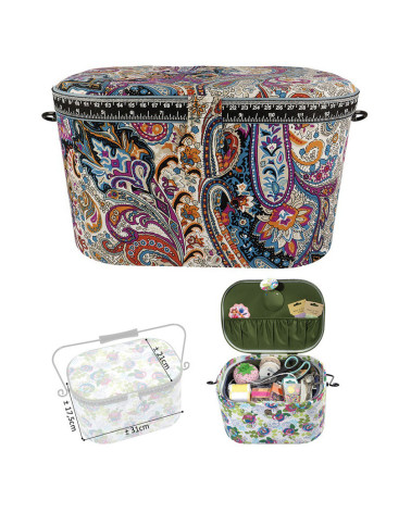 Oval sewing box 21x31x18cm Color of Spain
