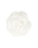 Broche Fleur tissée blanc 7cm