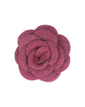 Broche Fleur tissée Fuchsia 7cm