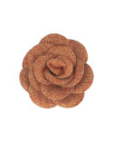 Broche Fleur tissée orange 7cm