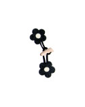 Brandebourg feutrine fleur 11cm noir 