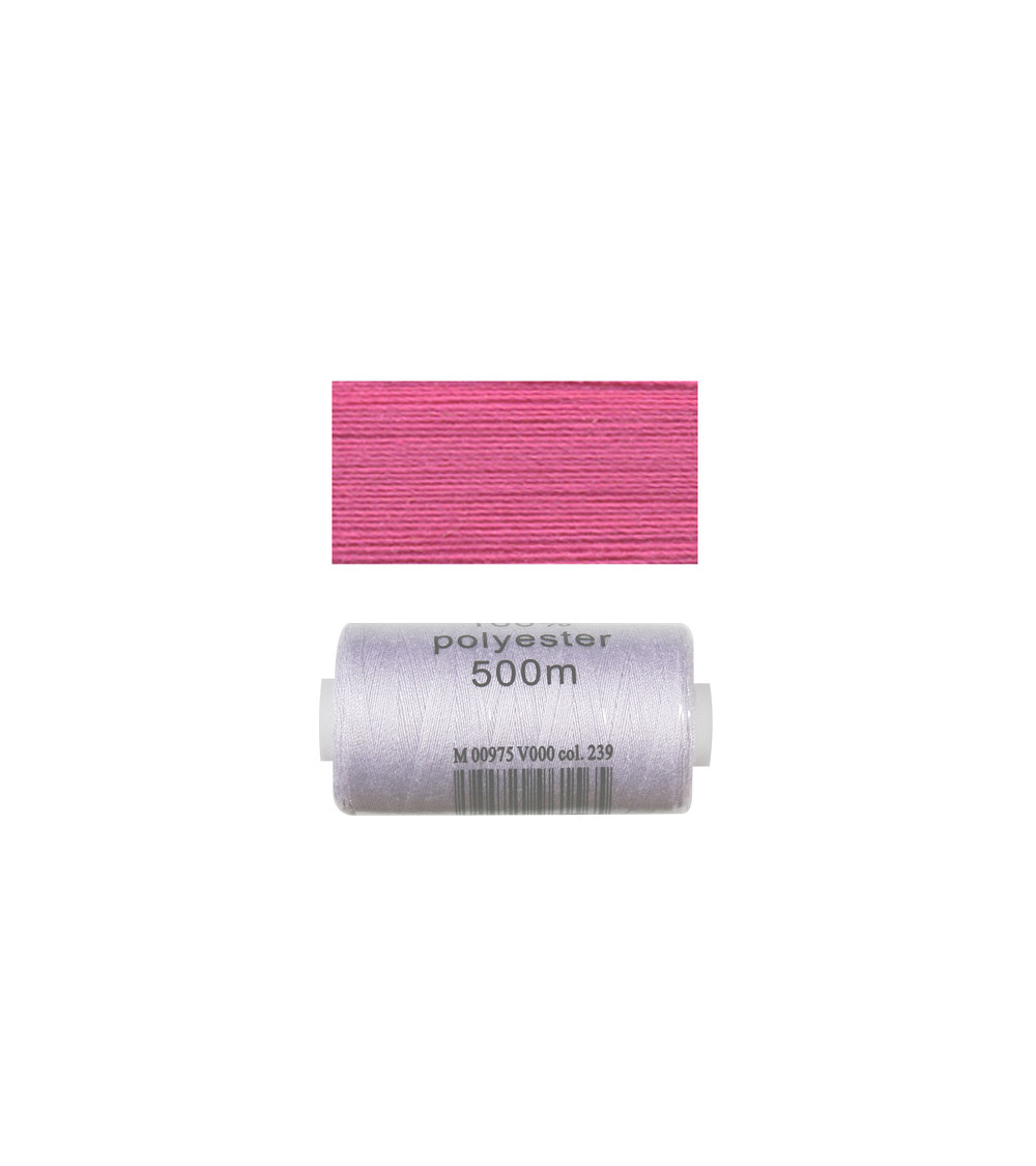 Bobine 500m fil poliéster Fucsia