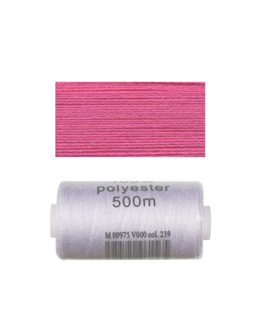 Bobine 500m fil poliéster Fucsia
