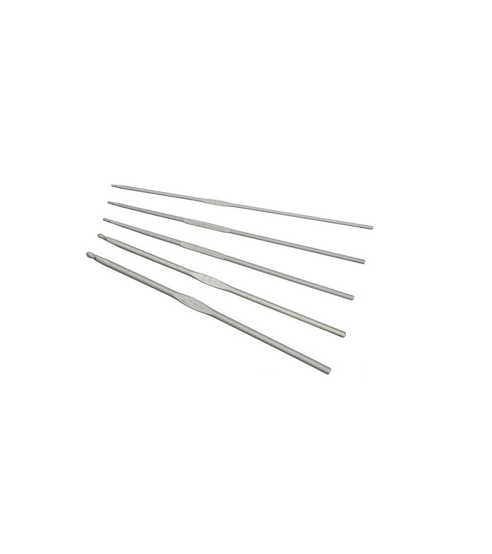 Gancho para tejer de aluminio de 15 cm.