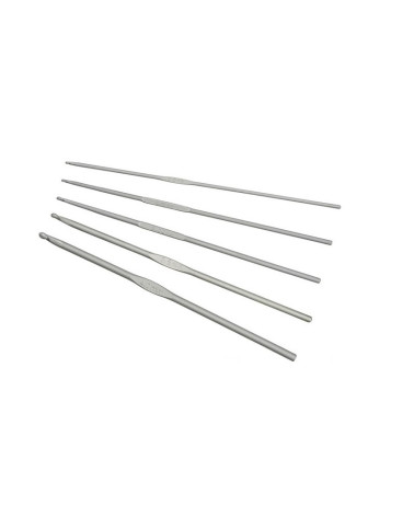 Gancho para tejer de aluminio de 15 cm.