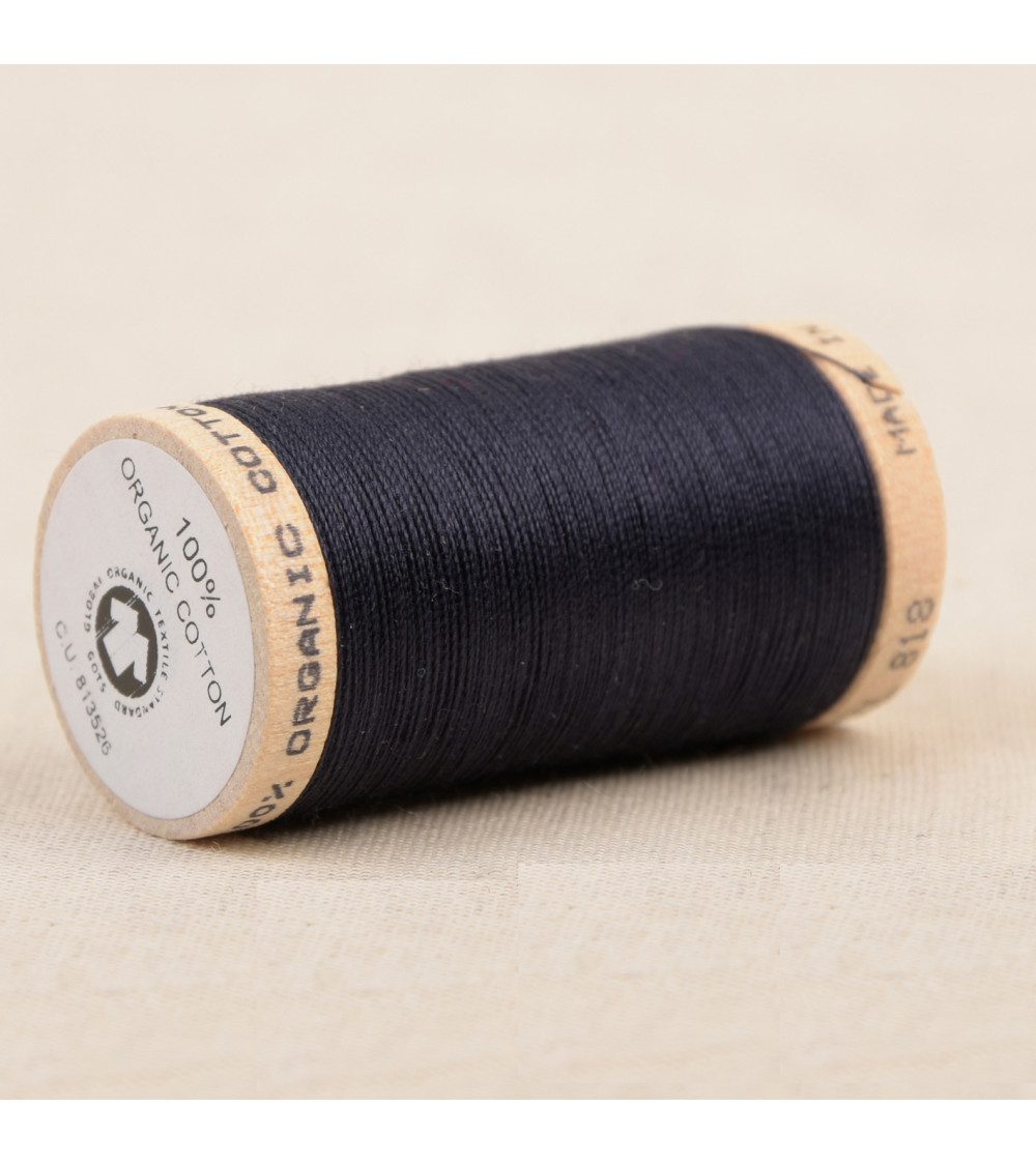 Spool of 100% organic cotton thread 275m navy